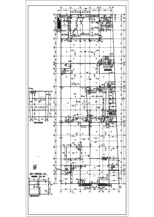 西宁市某高级中学2层框架结构风雨操场+2层综合楼平面设计CAD图纸-图一