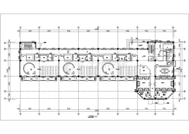 常州市金坛区某3260平米2层框架结构私立幼儿园平立面设计CAD图纸-图二