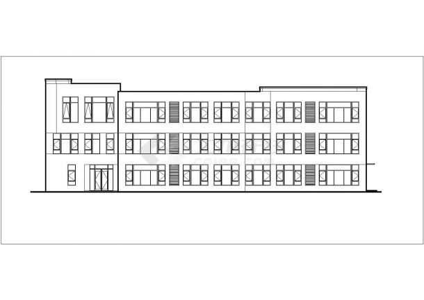 邯郸市某小区1970平米三层框架结构社区幼儿园全套建筑设计CAD图纸-图二