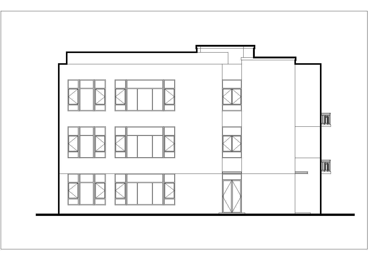 邯郸市某小区1970平米三层框架结构社区幼儿园全套建筑设计CAD图纸