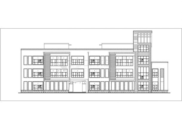 成都市锦江区某大学附属幼儿园3层框架结构教学楼建筑设计CAD图纸-图一