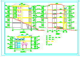 某框架别墅建筑结构施工cad设计方案图-图二