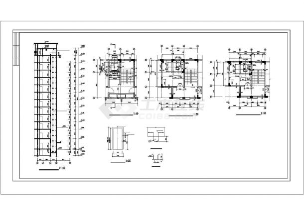 某多层办公楼楼梯电梯（载重量630公斤）间及井道设计cad施工详图（含设计说明）-图一