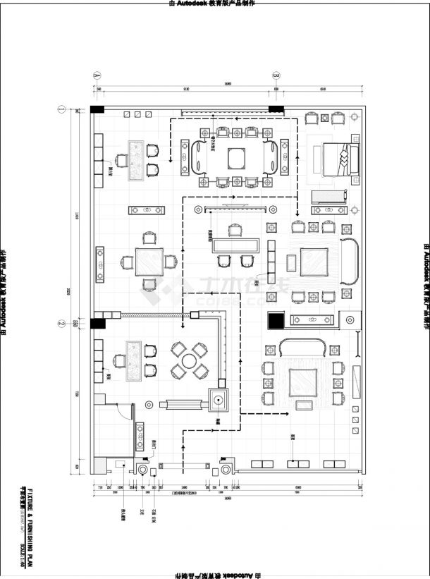 大家之家北京店混搭风格装修设计cad详细施工图（含电气设计，含效果图）-图一