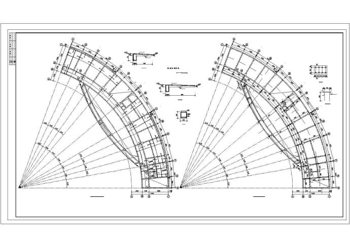 某八层弧形办公楼框架结构施工图_图1