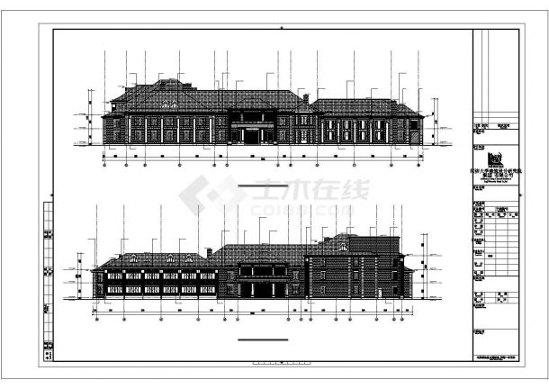 汕头市某1.4万平米3层框架商务酒店贵宾楼全套建筑设计CAD图纸-图一