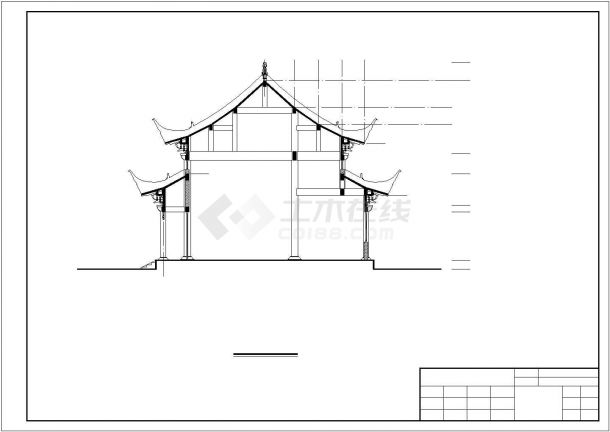 某寺庙大殿CAD详细设计构造施工图-图二
