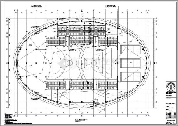 贵阳市某大学内部7900平米2层框架结构体育馆建筑设计CAD图纸-图二