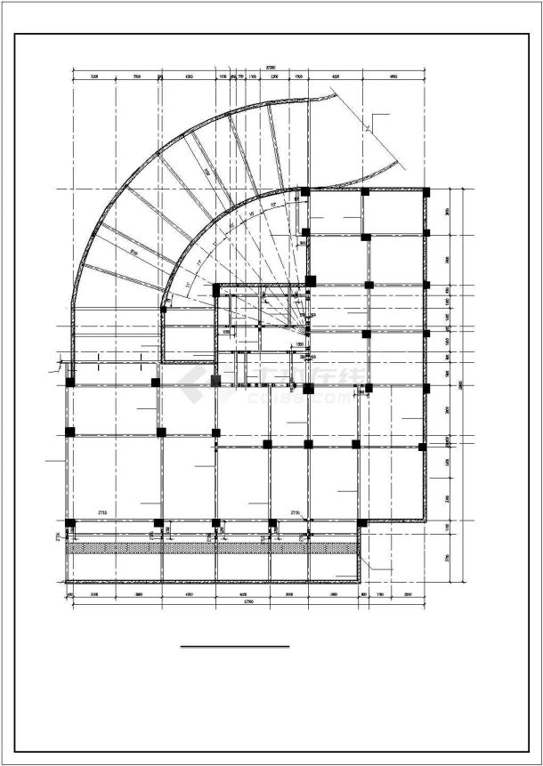 带一层地下室框架结构高层办公楼结构施工图-图二