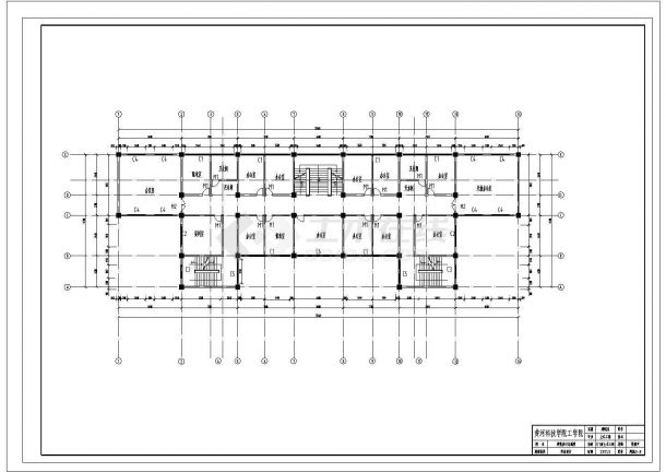 4465.00㎡ 六层框架行政办公楼CAD图（含计算书，建筑结构图）-图二