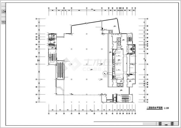 扬州市某重点大学5层框架结构学生食堂给排水系统设计CAD图纸-图一