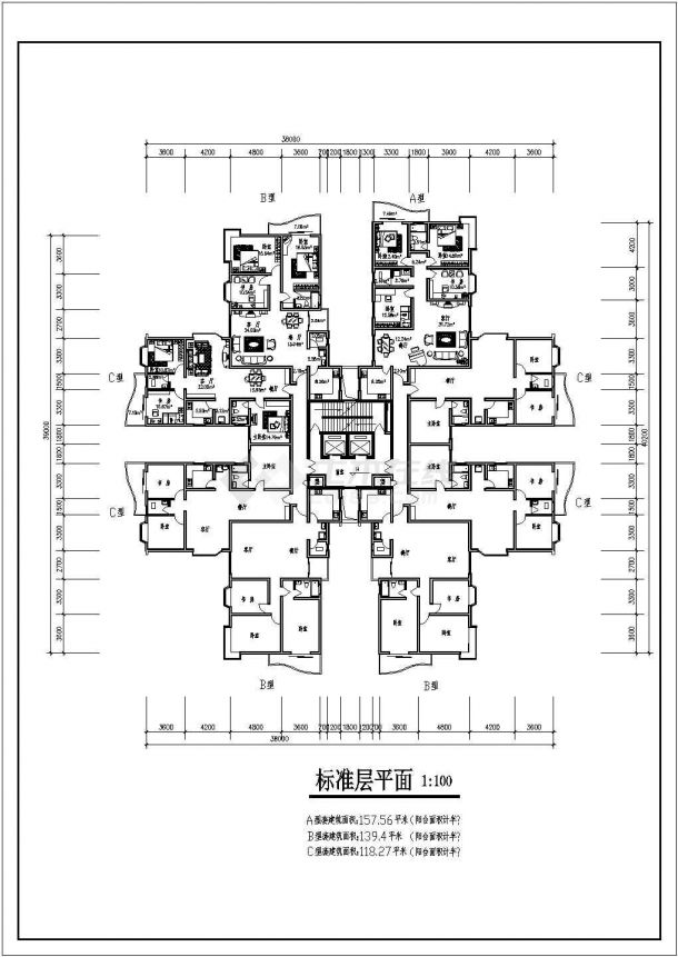 【南通】某郊区机械厂高层住宅楼全套建筑施工设计cad图-图二