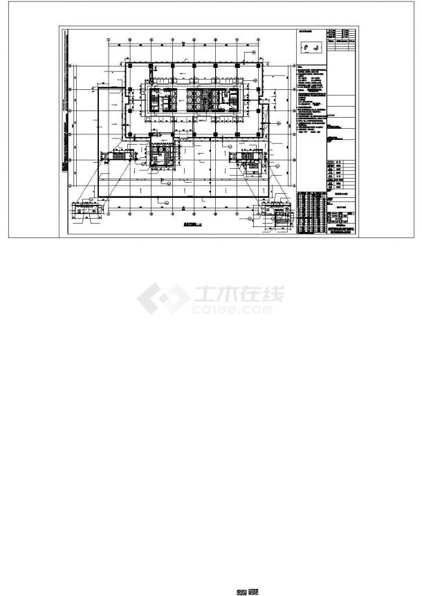 某地区超高层框架核心筒结构企业办公楼方案设计施工CAD图纸-图一