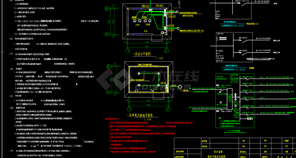 CAD建筑物内泵房电气图纸-图二