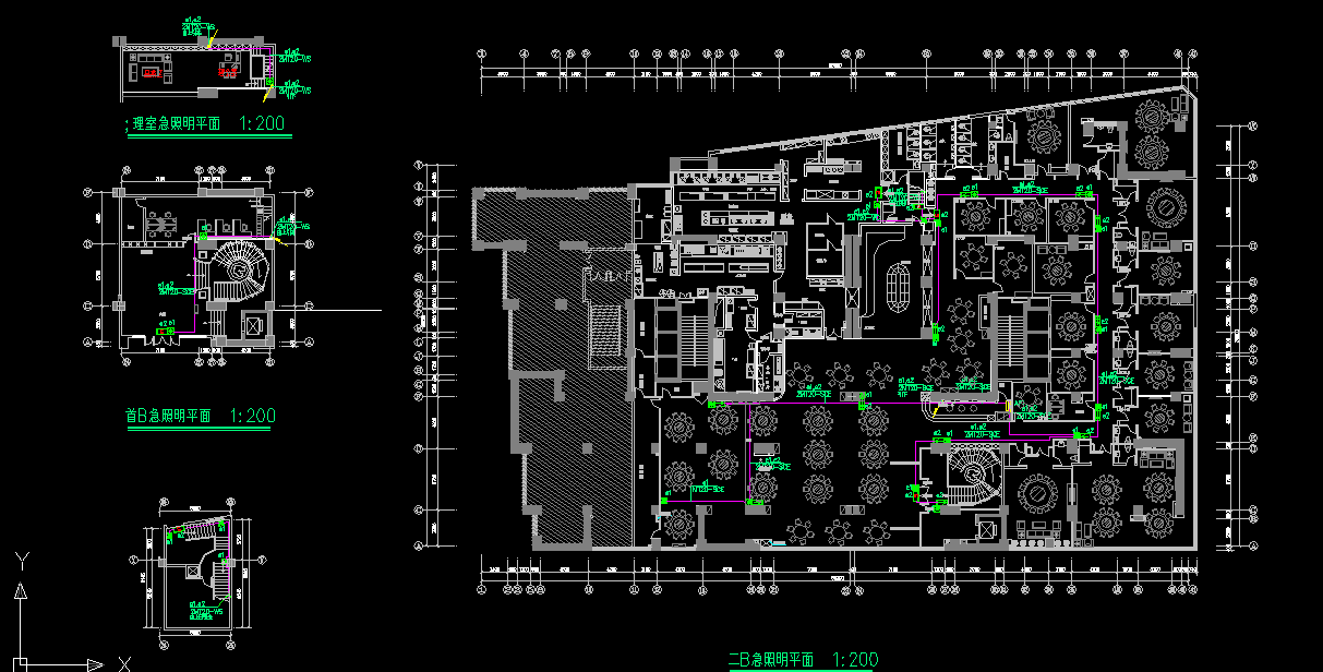 CAD两层酒店强电施工图