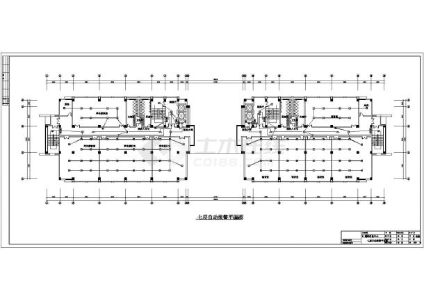 浙江杭州市某长102.8米 宽约50米 9层图书馆信息中心消防施工图设计（含各层平面及自动报警系统图）-图二