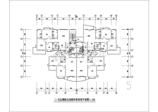 装修设计湖北省某高层消防设计cad图纸-图二