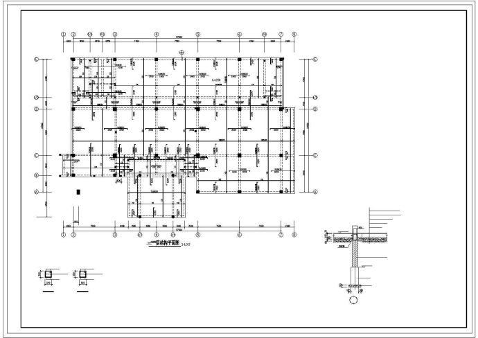 江苏某六层框架结构办公楼结构CAD图（7度抗震）_图1