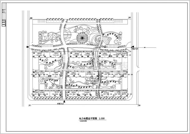 电气设计_某小区电气外线施工CAD图-图二