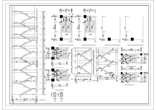 某地高层办公楼框架结构设计施工CAD图-图二