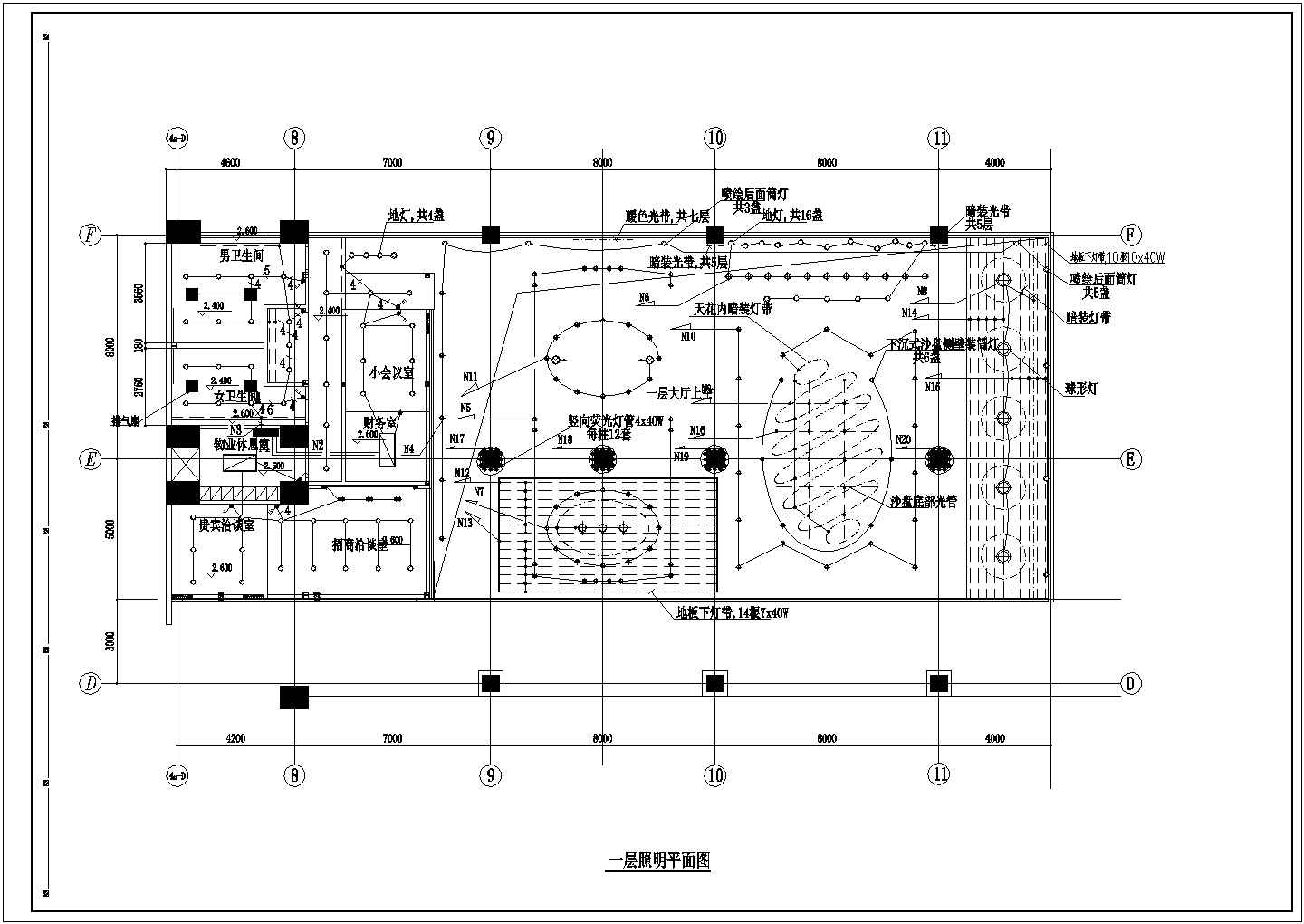 电气设计_某售楼处电气施工CAD图