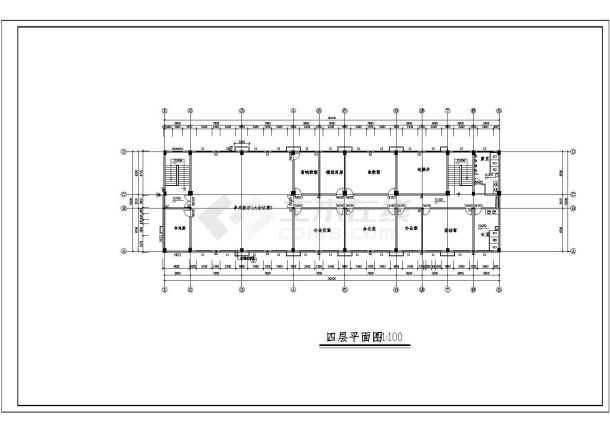装修设计南京某四层框架办公楼建筑结构cad施工图纸-图二