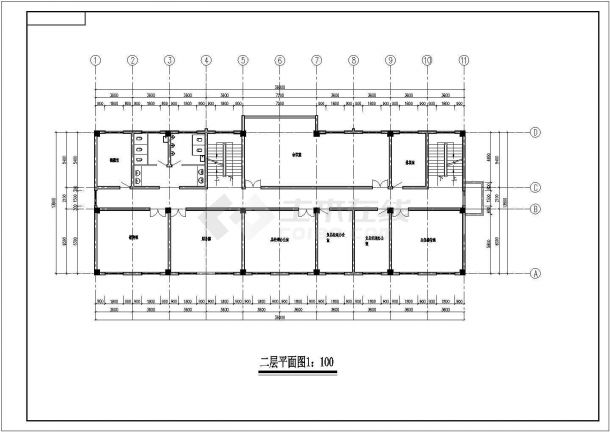 装修设计周口市某四层综合办公楼CAD结构设计施工图纸-图二