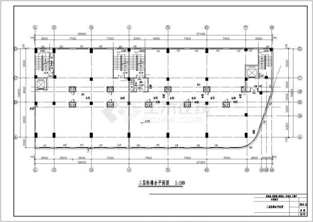 嘉兴市南孚路某小区十层酒店式公寓住宅楼给排水系统设计CAD图纸-图二