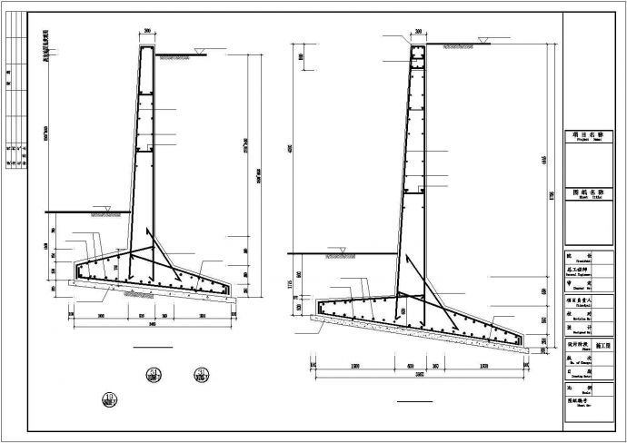 经典毛石和悬臂式挡土墙设计cad图纸(毛石挡土墙、悬臂式挡土墙)_图1
