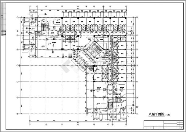 某多层酒店建筑设计CAD基础布置图-图二