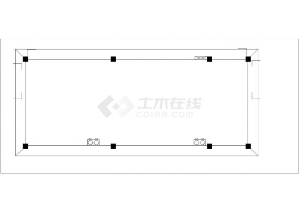 昆山市杨桥镇某工厂单层砖混结构门卫和配电房建筑设计CAD图纸-图一