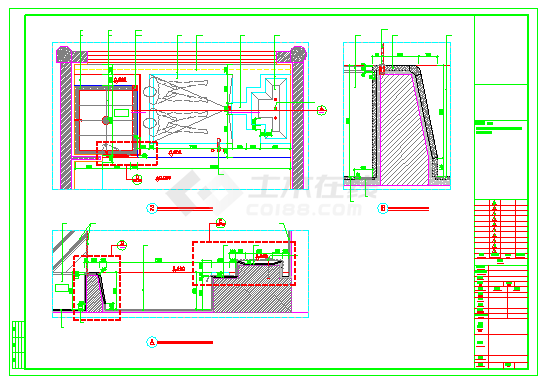 某地区酒店客房淋浴池设计CAD详图-图二