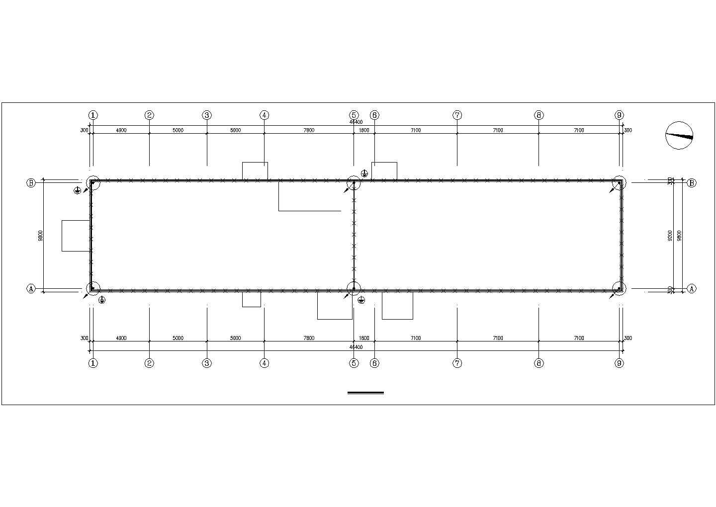 天津市某物流仓储公司450平米单层管理用房电气系统设计CAD图纸