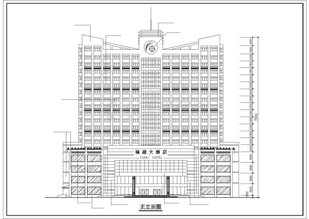 高层酒店建筑施工方案CAD设计图-图一