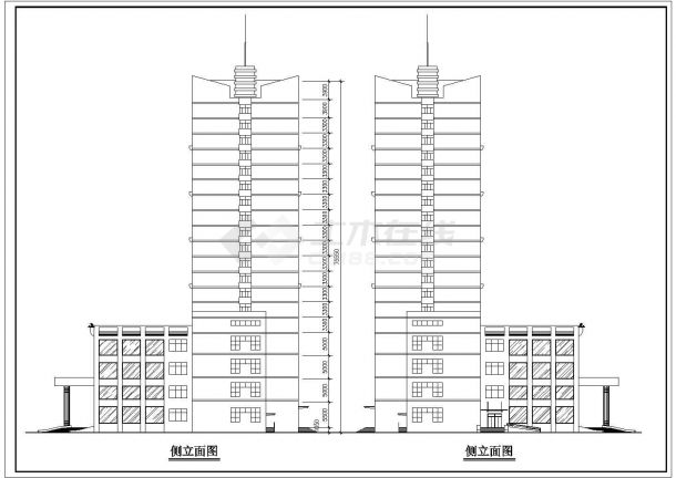 高层酒店建筑施工方案CAD设计图-图二