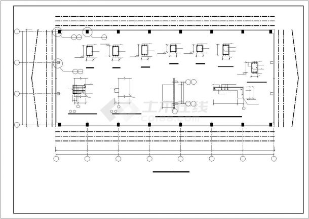 某大跨度实验室结构方案设计施工CAD图纸-图二