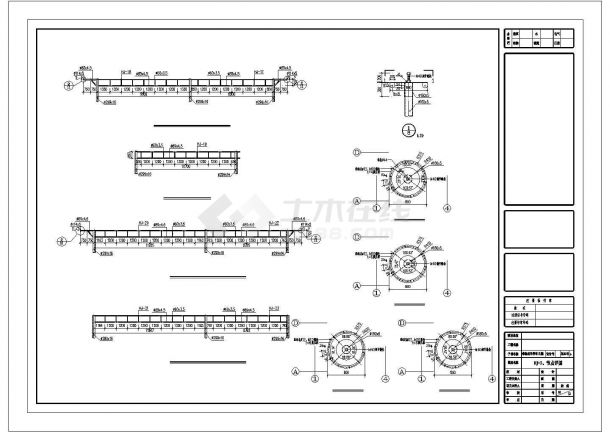 某非机动车停车大棚结构方案设计施工CAD图纸-图一