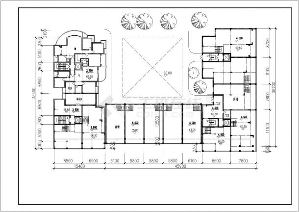 航运新村高层住宅建筑设计装修CAD图-图二