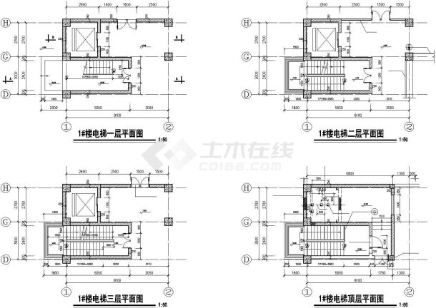 大型酒店楼梯电梯全套建筑设计图-图二