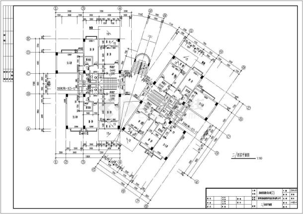 装修设计广州冠迪花园几套复式公寓建筑扩出cad图-图一