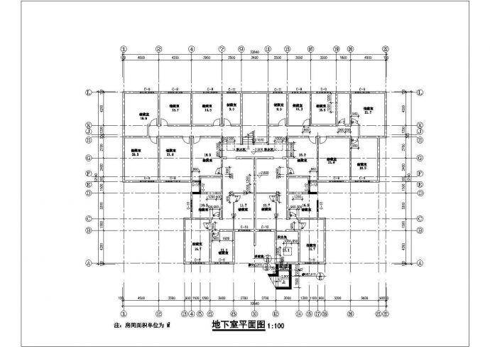 装修设计枣阳市某小区6层住宅楼建筑平面图_图1
