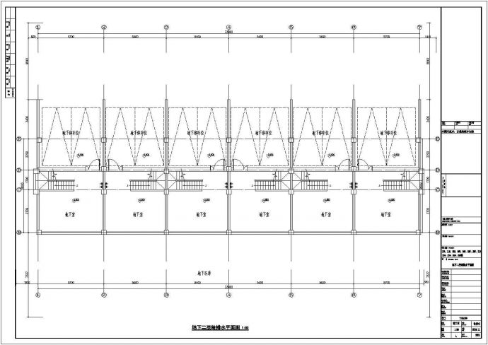 成都嘉元花园小区1370平3+1层框架结构住宅楼给排水平面设计CAD图纸_图1