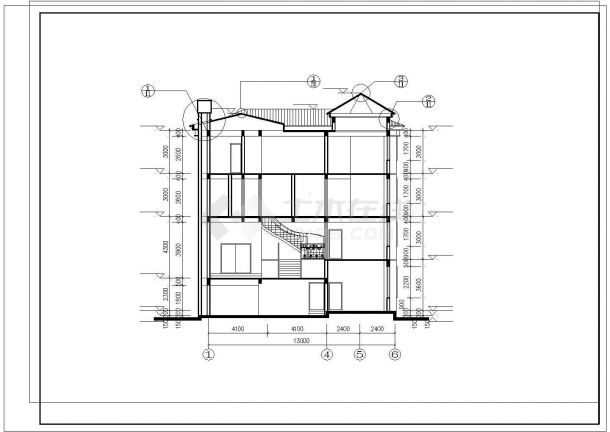 中式别墅建筑施工图，共十三张-图二