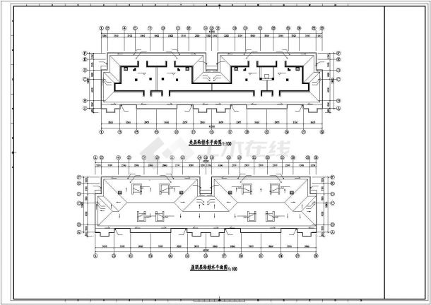 无锡市湘湖花园小区5+1层砖混结构住宅楼给排水平面设计CAD图纸-图二