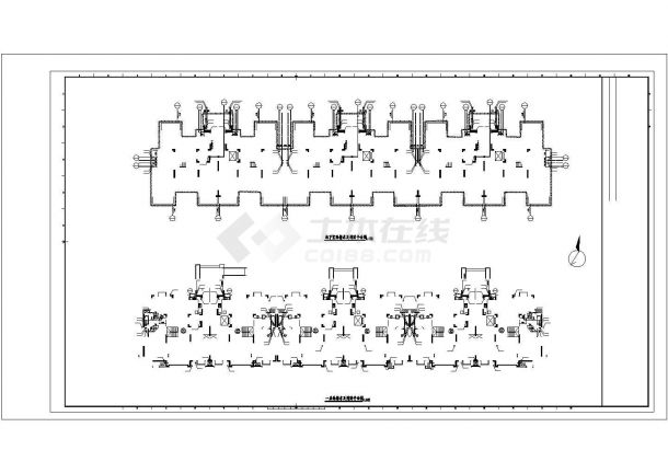 贵阳市骊苑花园小区8层框混结构民居住宅楼给排水平面设计CAD图纸-图二