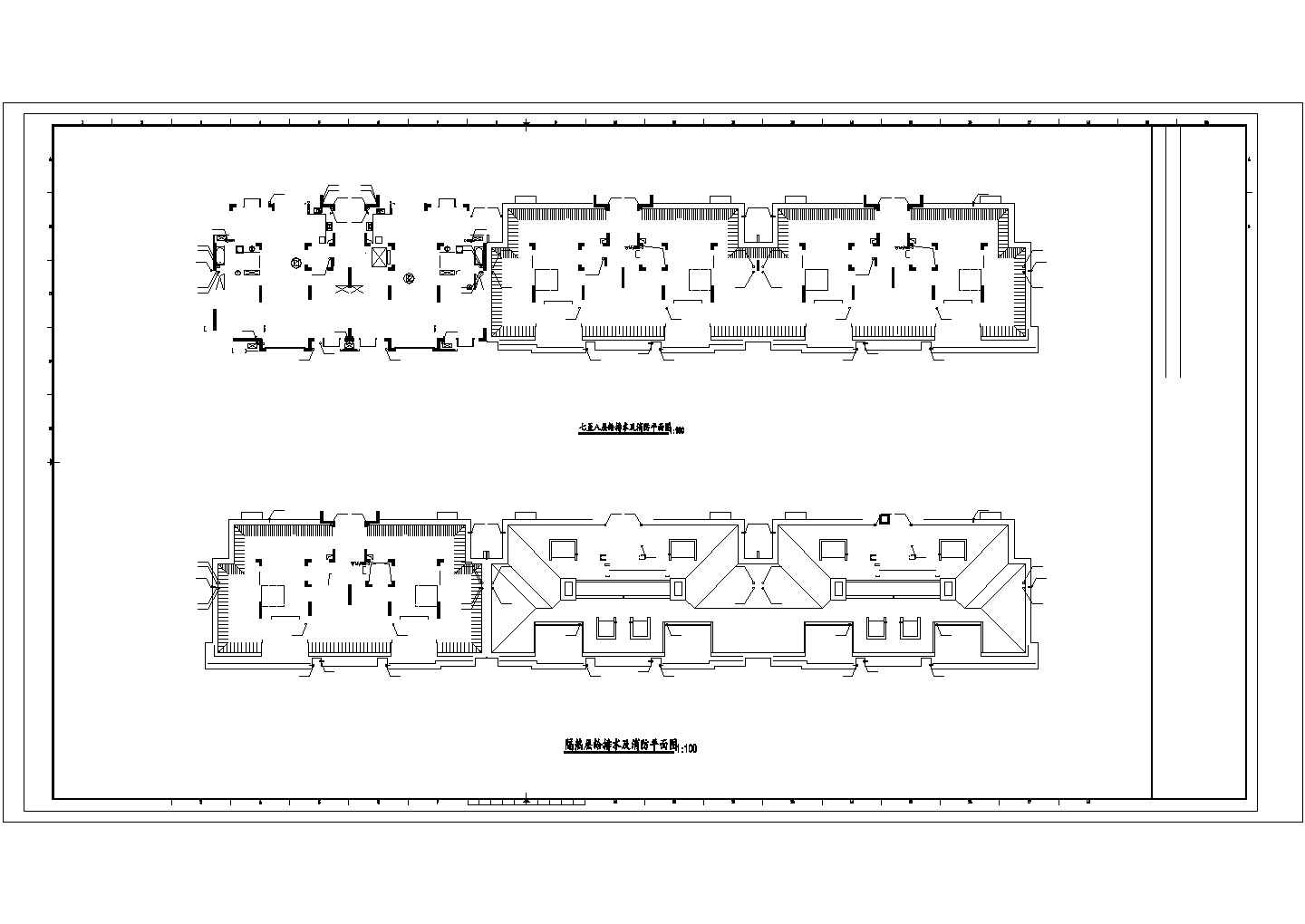 贵阳市骊苑花园小区8层框混结构民居住宅楼给排水平面设计CAD图纸