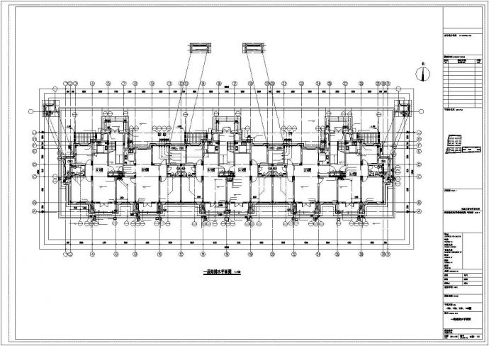湖州市天朗御湖小区6+1层砖混住宅楼给排水平面设计CAD图纸（三栋楼）_图1