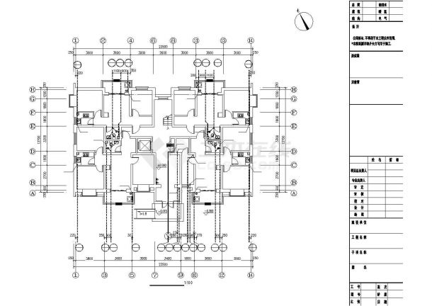 西安市丰禾花园小区5层砖混结构民居住宅楼给排水平面设计CAD图纸-图一