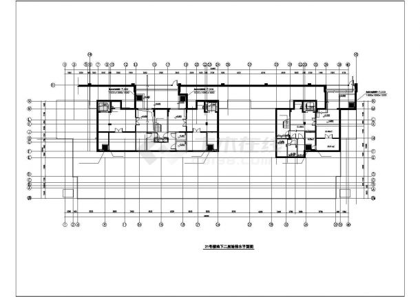 银川市雅乐居花园小区5层民居住宅楼给排水平面设计CAD图纸（含负2层）-图一