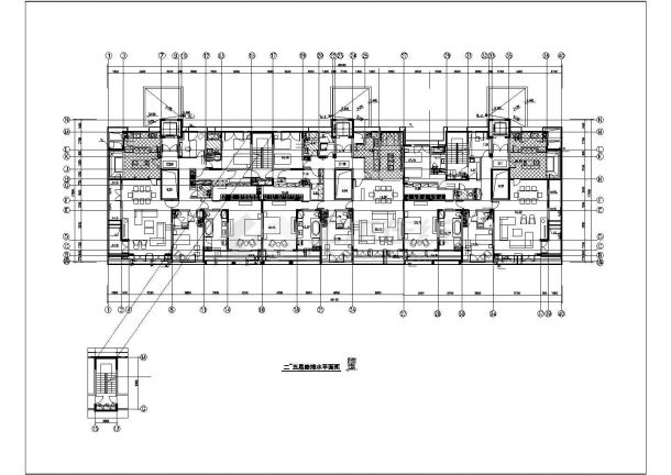 银川市雅乐居花园小区5层民居住宅楼给排水平面设计CAD图纸（含负2层）-图二